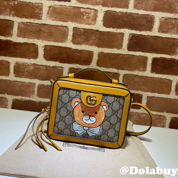 Replica Gucci 7 Star Ophidia GG mini shoulder 602576 yellow bag