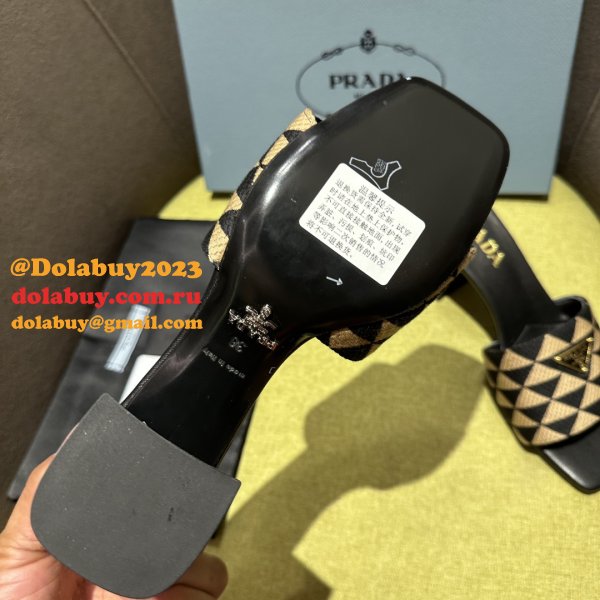 Prada Logo-plaque Slip-on Sandals