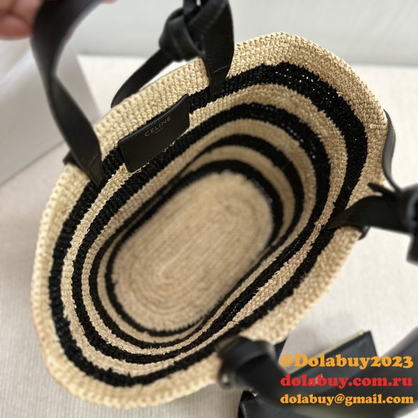 Top Celine TEEN 115802 Hand-woven Raffia Bag
