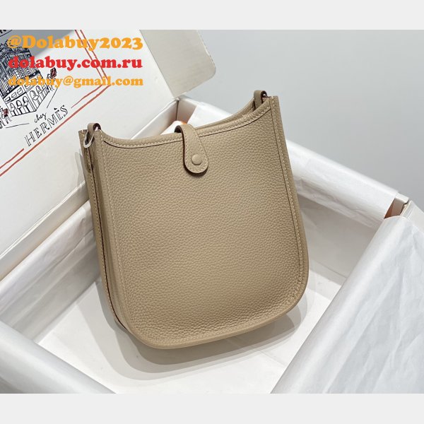 Hermes Mini Evelyne Bag Togo Leather Trench Coat Grey