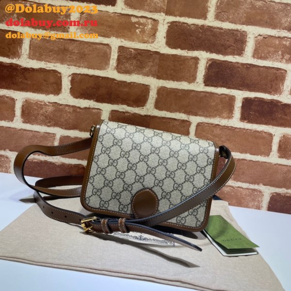 Designer Fake Gucci 671620  shoulder bag with Interlocking G in GG Supreme