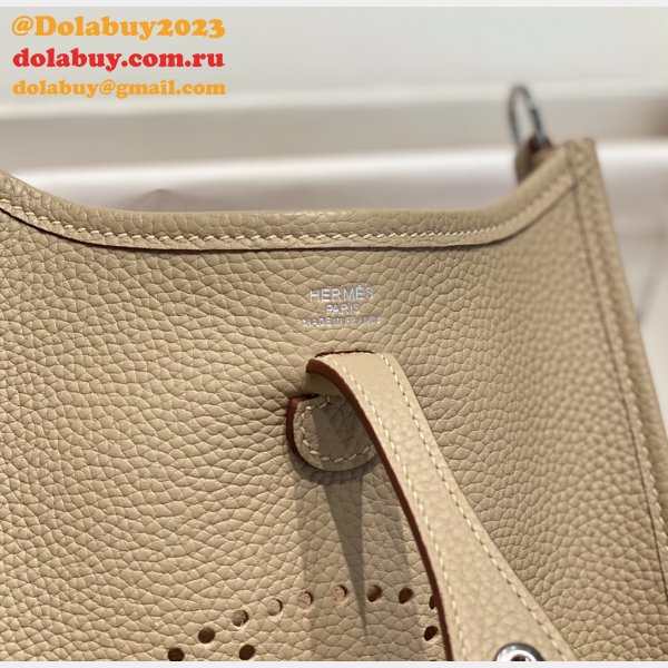 Hermes Mini Evelyne Bag Togo Leather Trench Coat Grey