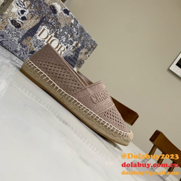 Perfect Dior Replica Openwork Embroidery Fisherman Shoes