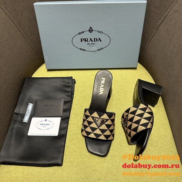 Prada Logo-plaque Slip-on Sandals