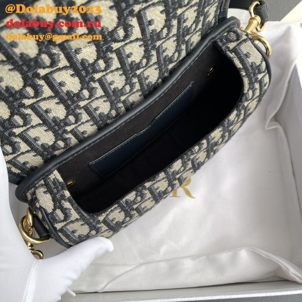 Replica Christian Dior Bobby East-West Blue Bag M9327