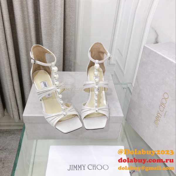 Suede Sandals Aura 95 Fake Jimmy Choo Heel: 8.5 cm Shoes