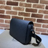 Gucci Fake GG Crossbody Rubber-effect 775097 Black Bag