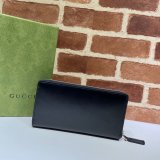 Gucci Replica 428736 UK Black Zip Around Wallet Purse Plated